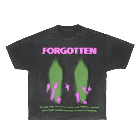 Paranormal Forgotten Garment Dyed Streetwear Tee Cotton Short Sleeve T Shirt