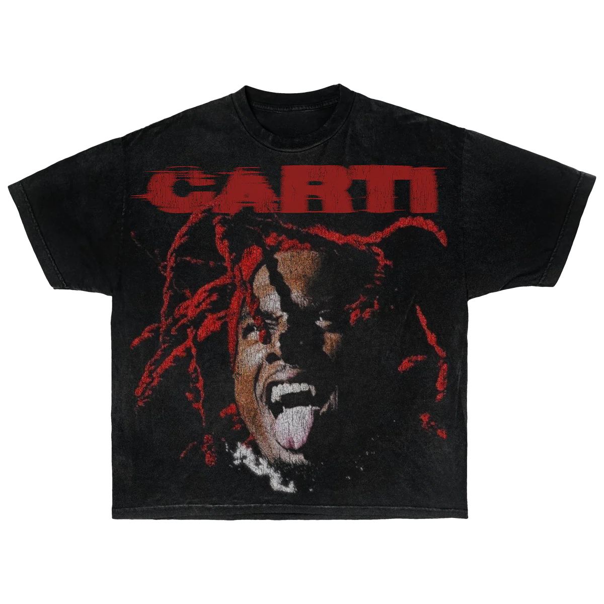 Playboi Carti Streetwear Tee Short Sleeve Red And Black Graphic Shirt For Fans Everywhere