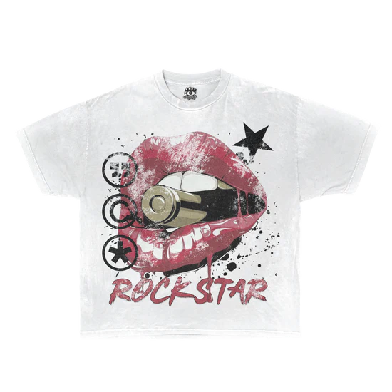 Rockstar Streetwear White Cotton Tee Casual Wardrobe Essential True To Size For Confident Everyday Style